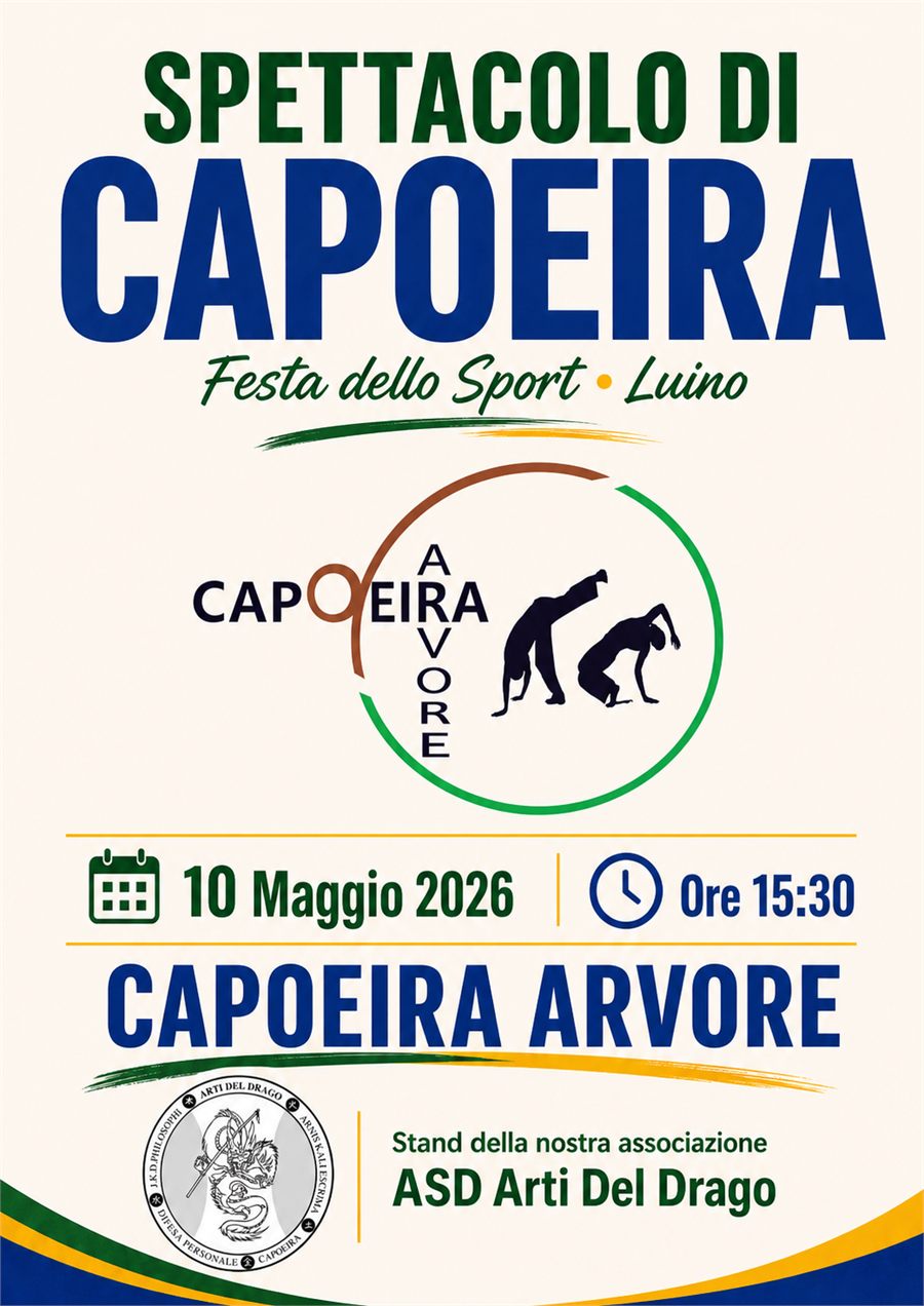 Locandina Festa dello Sport 2026 con spettacolo di Capoeira